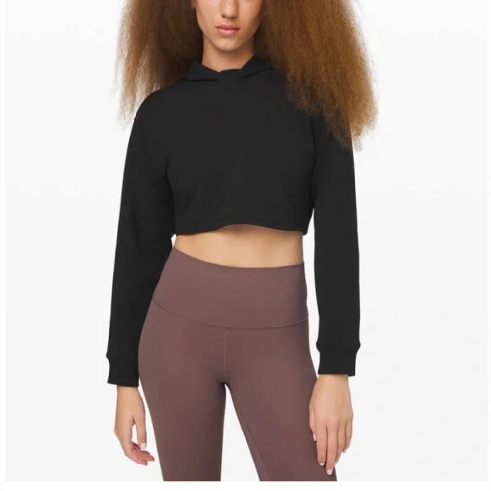 LULULEMON All Yours Cropped Hoodie Black Size 6 Like New Sold Out
